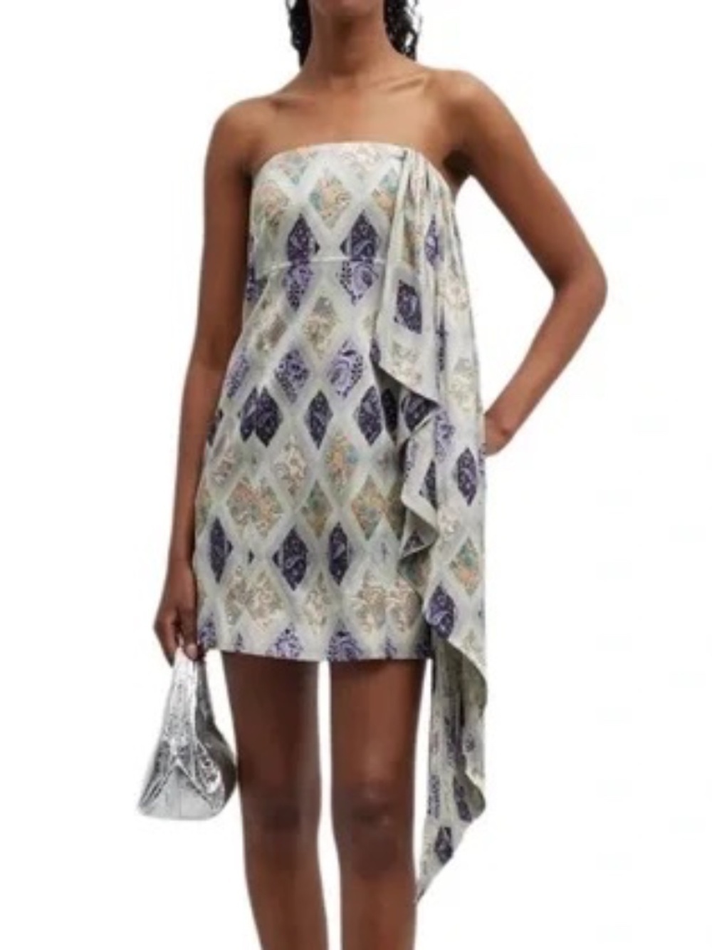 NWT Cinq a Sept Luisa Mini Dress in Celadon Multi 14